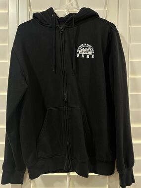 Vans Black Logo Pullover Zip Up